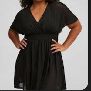 TORRID Mesh Smocked Waist Swim Cover-Up 1x/14-16